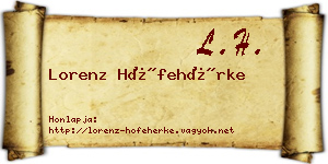 Lorenz Hófehérke névjegykártya